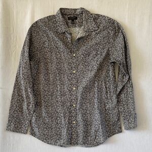 Men's Banana Republic Black Floral Long-Sleeve Button-Up Shirt